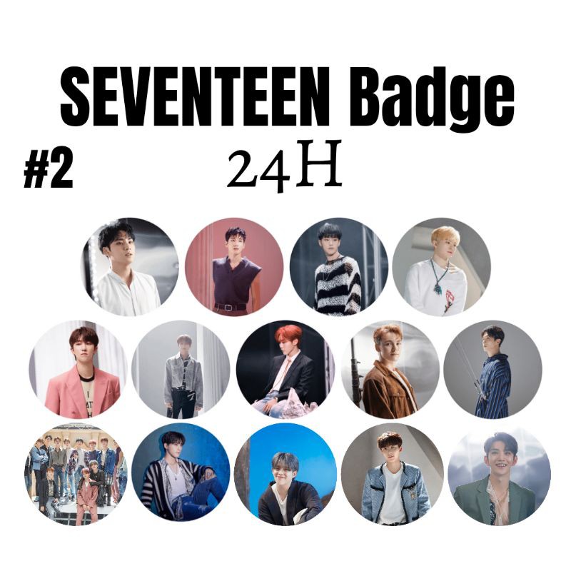 Kpop SEVENTEEN Hd Round Badge รูปพินปุ่มดัตช์ (58 มม.) 24 ชม. heng garae อัลบั้มกึ่งคอลลอน กะรัต svt