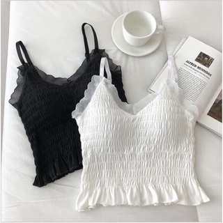 พร้อมส่ง 📍เสื้อสายเดี่ยว สายเดี่ยวสม็อคหลัง สายเดี่ยวมีฟองน้ำ ราคาถูก
