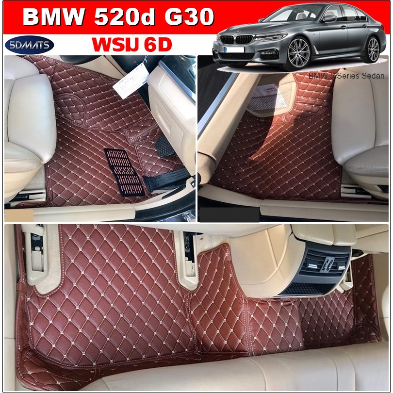 พรมปูพื้นรถยนต์6D  BMW 520d G30 (ปี2017-22)  3ชิ้น เข้ารูป