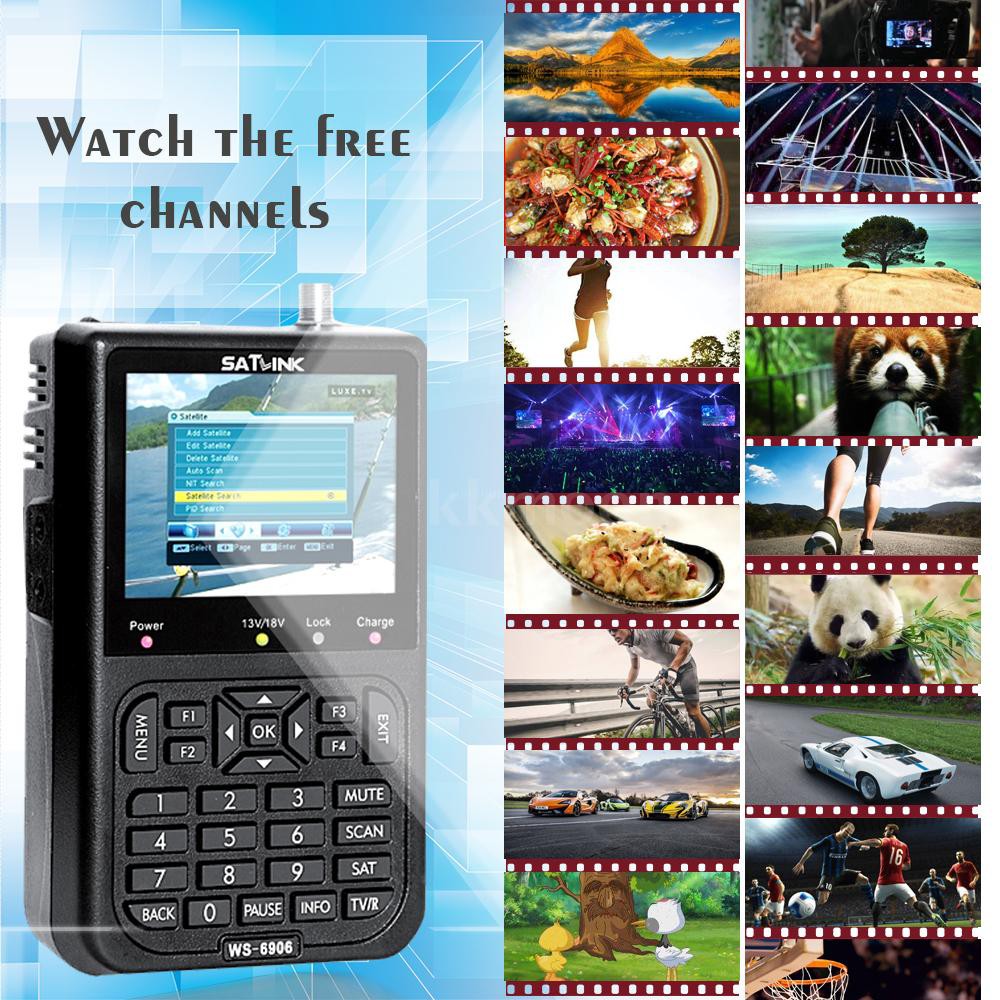 SATLINK WS6906 เครื่องวัดสัญญาณดาวเทียม 3.5 นิ้ว หน้าจอแสดงผล LCD