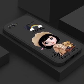 เคสโทรศัพท์มือถือ ซิลิโคนนิ่ม Tpu ขอบตรง ลายการ์ตูนเบเร่ต์เกิร์ล สําหรับ Oppo A7 A5S A12 A9 2020 A5 2020 A72 5G A73 5G