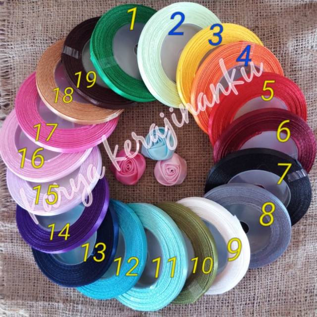 SATIN RIBBON 1/4 นิ้ว / 0.6 ซม. ม้วนเล็ก