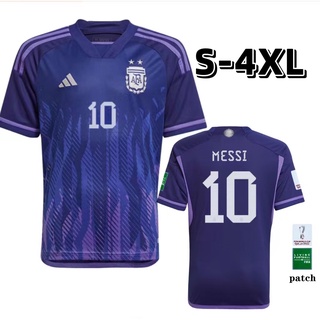 เสื้อกีฬาแขนสั้น ลายทีมชาติฟุตบอล Argentina Fan version 22-23 คุณภาพสูง ไซซ์ S-4XL