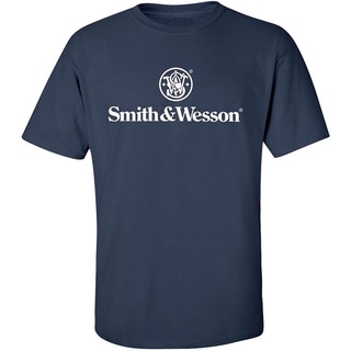 เสื้อแฟชั่นผญ Tee เสื้อยืดแขนสั้น ผ้าฝ้าย พิมพ์ลาย Smith and Wesson แฟชั่นฤดูร้อน สําหรับผู้ชาย