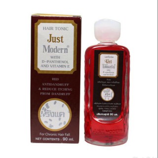 จัสท์ โมเดอร์น แก้คัน ขจัดรังแค น้ำสีแดง just modern Red Hair Tonic Antidandruff reduce itching from dandruff 90ml