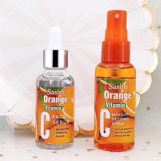 เซตบำรุงผิวหน้า Sasami ซาซิมิ Orange Vitamin ช่วยลดเลือดจุดด่างดำ รอยด่างดำ (1เซตมี2ขวด)