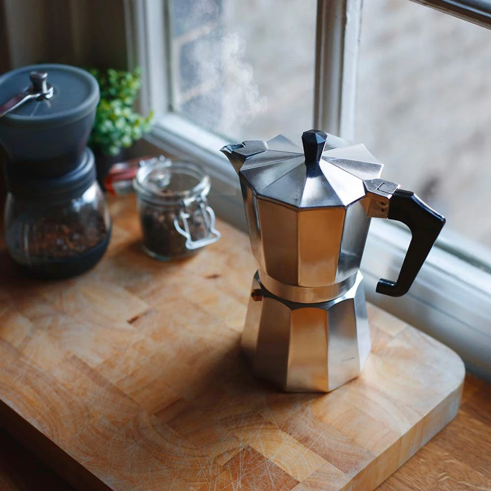 【จัดส่ง 1 วัน】โมก้าพอท กาต้มกาแฟสด อลูมิเนียม เครื่องต้มกาแฟ ชุดชงกาแฟสด mokapot 3cup 6cup แบบพกพา thumbnail 4