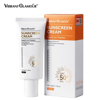 Vibrant GLAMOUR ครีมกันแดด ไวท์เทนนิ่ง SPF50+ UVA/UVB ให้ความชุ่มชื้น ลดริ้วรอย ลดเลือนจุดด่างดํา 50 กรัม