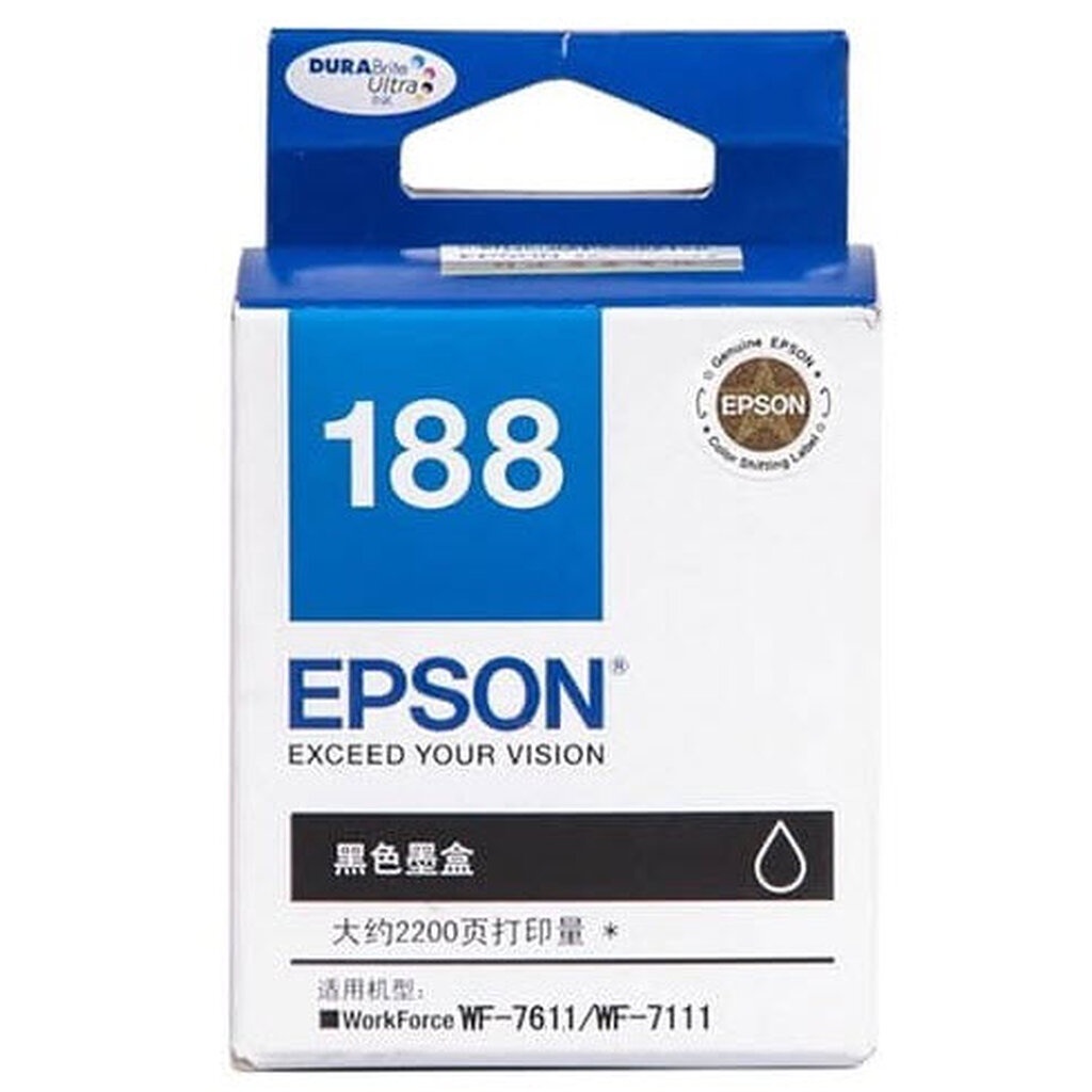 Epson 188 BK ตลับหมึกอิงค์เจ็ท สีดำ ของแท้ (T188190)