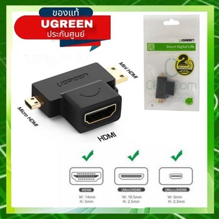 UGREEN หัวปลักแปลงสัญญาณ Mini HDMI และ Micro HDMI เป็น HDMI Mini HDMI and Micro HDMI 2-in-1 รุ่น  20144