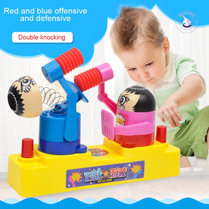 Kids Toy Against Man Hit Head Fighting Puppets ParentChild Interaction