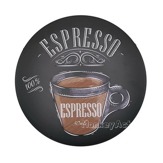 ป้ายสังกะสีวินเทจ Espresso Coffee (ปั๊มนูน)