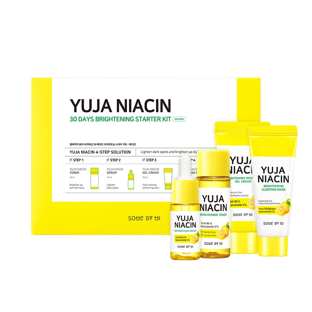 SomeByMi Starter Kit Yuja Niacin Set 30 Days Brightening Starter Kit Sleeping Mask Toner Korean Skin