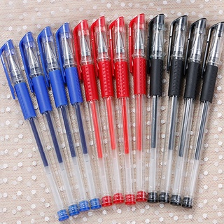 ปากกาหมึกเจล ปลอกใส 0.5mm มี3สี ราคาต่อ1ด้าม ปากกาเจล เครื่องเขียน เขียนลื่นติดทน