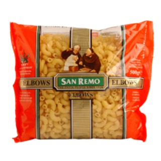 San Remo Elbow Pasta Italian Food Noodle Salad 500g. พาสต้าแบบข้องอ วัตถุดิบ เส้นพาสต้า