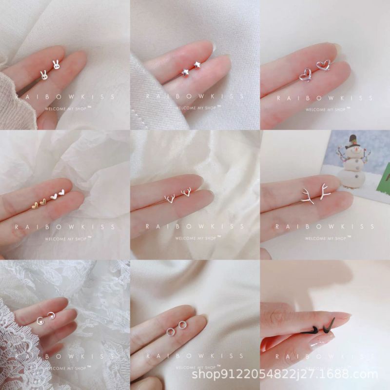 พร้อมส่ง ต่างหูแฟชั่น ต่างหูผู้หญิง ต่างหูป๊อป สไตล์เกาหลี