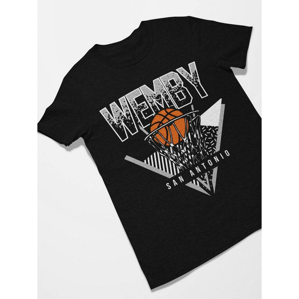 เสื้อยืด ลายบาสเก็ตบอล Wemby San Antonio สไตล์เรโทร