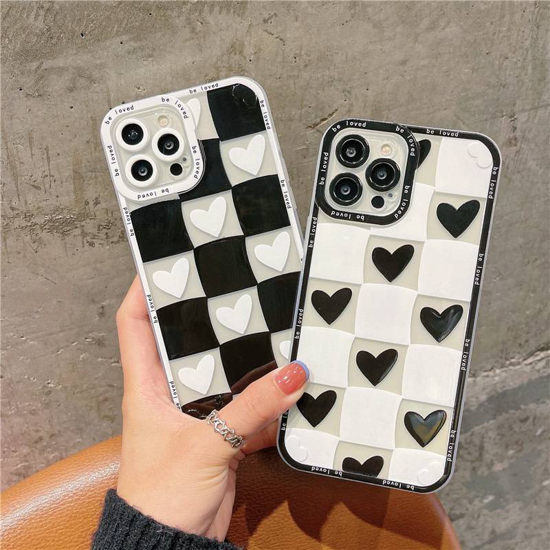 -พร้อมส่งในไทย-เคสซิลิโคน สกรีนลายตารางขาว/ดำ TPU นิ่ม สำหรับรุ่น 14/14PRO 14 PROMAX 13/13PRO 13PROMAX 12 11 XS#267 ราคา ถูกที่สุด ดีลบีเคเค แกลเลอรีภาพที่ 8