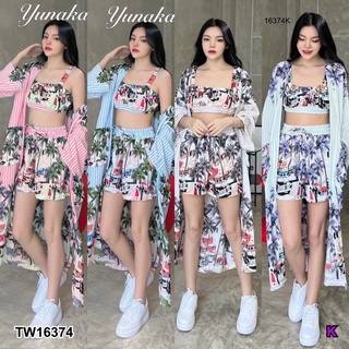 ชุดเซต 3 ชิ้นคะ งานสวยแมทได้หลายลุคเลยนะคะ 3 ชิ้นคุ้มสุดๆ กางเกงเอวยางยืดมีกระเป๋าล้วงข้าง เสื้อคลุมยาวกิโมโน