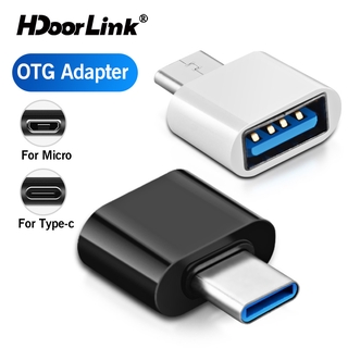 HdoorLink อะแดปเตอร์ไมโคร USB OTG ประเภท C USB ตัวผู้ ไปสู่ USB ตัวเมีย สำหรับแปลงสายเคเบิล