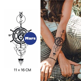 【Mars Tattoo】ใหม่ สติกเกอร์รอยสักชั่วคราว ลายลูกศรหัวใจ ติดทนนาน 2 สัปดาห์ D008