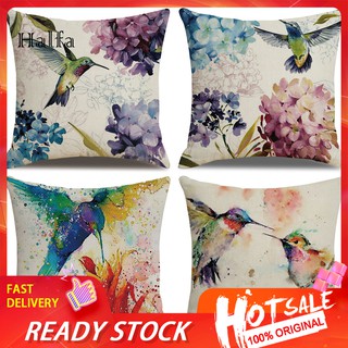 45x45 ซม. hummingbirds flower ปลอกหมอนสําหรับตกแต่งบ้านโซฟา zt