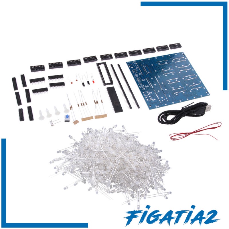 [FIGATIA2] บอร์ดบัดกรีไฟฟ้า LED 3D 8x8x8 DIY