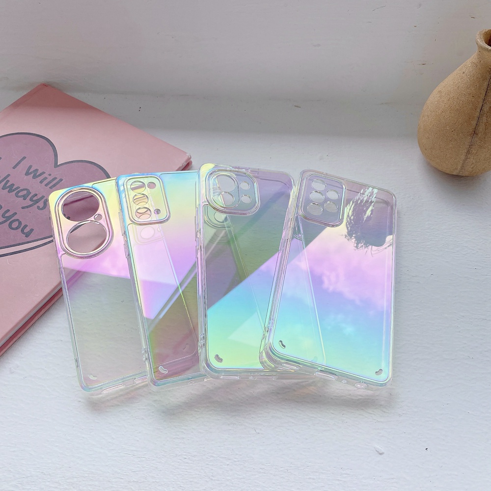 SAMSUNG เลเซอร์ไล่ระดับสีอะคริลิคใสสําหรับsamsung Galaxy S23 FE S24 S25 S22 S20 Plus S21 FEหมายเหตุ20 Ultra A54 A34 A14 A53 A33 A13 A23 A51 A71 A12 A22 A32 A52 A72 A72