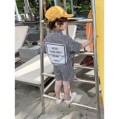ความนิยมล่าสุด [เสื้อและกางเกง] ชุดสูทแขนสั้นเด็กผู้ชาย, ชาย 1-7 ปี, เด็กผู้ชายในช่วงฤดูร้อน, หนุ่มหล่อ, เสื้อผ้าเด็