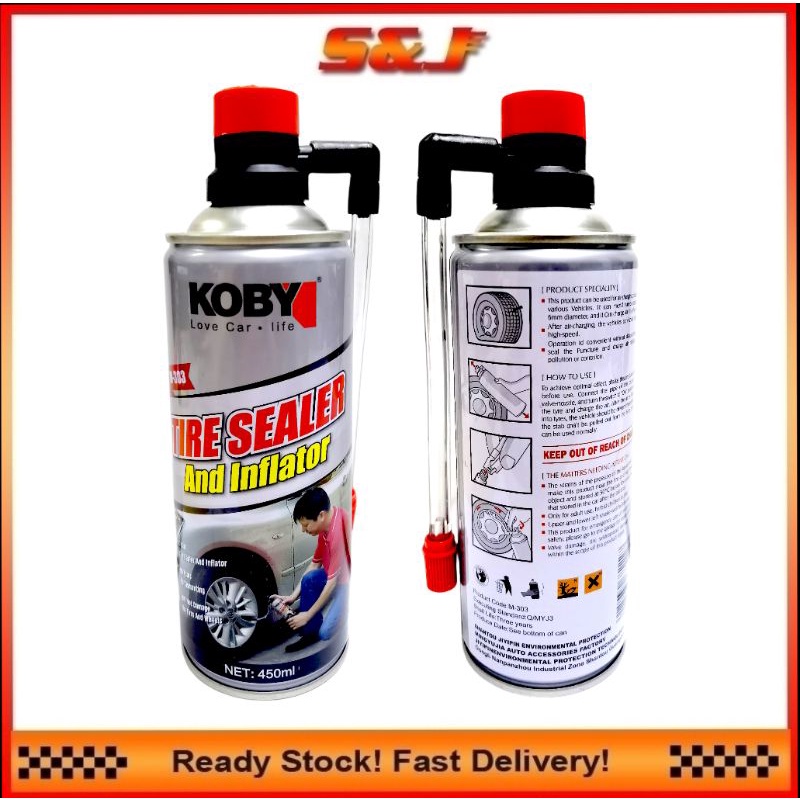 KOBY TIRE SEALER และ INFLATOR 450ML UNIVERSAL