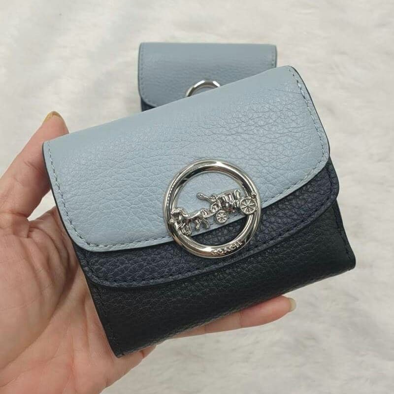 COACH JADE SMALL DOUBLE FLAP WALLET IN COLORBLOCK