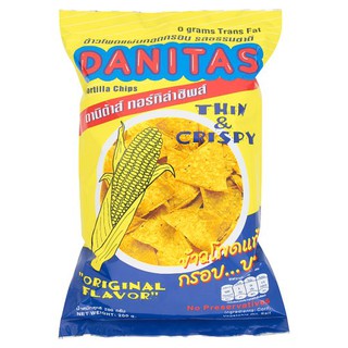 🔥The Best!! ดานิต้าส์ ทอร์ทิล่าชิพส์ ข้าวโพดแผ่นทอดกรอบ รสธรรมชาติ 200กรัม Danita Tortila Chips Natural Flake Corn Sheet