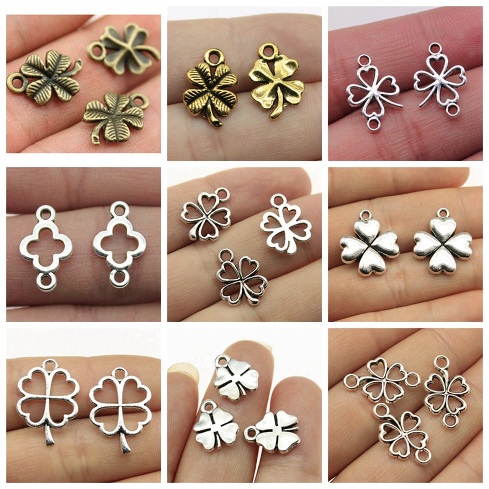 เครื่องประดับ จี้รูปใบโคลเวอร์ สําหรับผู้ชาย ขายส่ง 20 ชิ้น