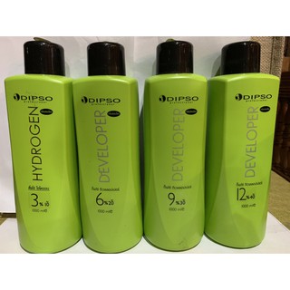 Dipso Hydrogen ดิปโซ ผสมสีย้อมผม ไฮโดรเจน ดีเวลลอปเปอร์ 3% 6% 9% 12% 1ลิตร 1000มล