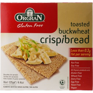 Orgran Toasted Buckwheat Crispbread 125g    บัควีทอบออร์แกรน ขนมปังกรอบ 125กรัม