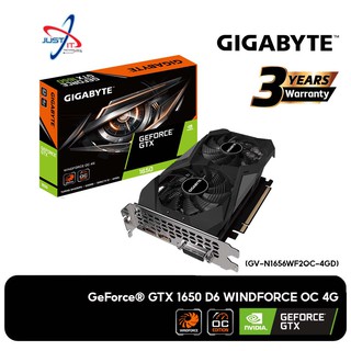 การ์ด Gigabyte GV-N1656Wf2OC-4GD Geforce GTX1650 4GB DDR6 128Bit Windforce OC VGA