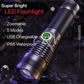 ไฟฉายแรงสูง Ultrafire ไฟฉายเดินป่า ไฟฉาย CRX-T9 LED Zoom ได้ Flashlight รุ่นใหม่