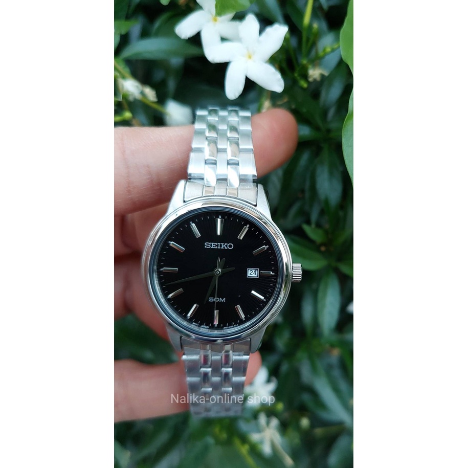 นาฬิกา Seiko รุ่น SUR663P1 นาฬิกาผู้หญิง สายแสตนเลส หน้าปัดดำ กันน้ำ 50 เมตร (ระบบควอตซ์ ใส่ถ่าน) - 