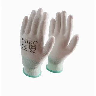 SAIKO ถุงมือไนล่อน เคลือบ PU เต็มฝ่ามือ (ราคาต่อคู่)