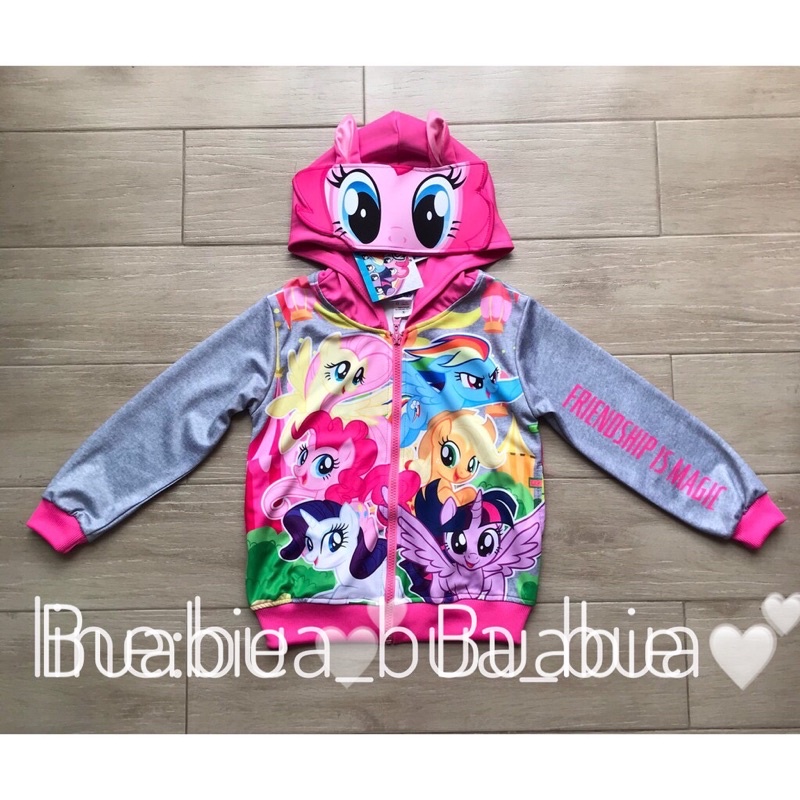 เสื้อแจ็คเก็ต เด็กผู้หญิง เสื้อคลุม แจ็กเก็ต เสื้อกันหนาวเนื้อบาง jacket โพนี่ มีหมวก ลิขสิทธิ์แท้ M