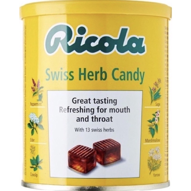 Ricola swiss Herb Candy ริโคล่า ลูกอมสมุนไพร Ricola ผสมสมุนไพร 13 ชนิดทำให้ชุ่มคอ บรรเทาระคายคอ ขนาด