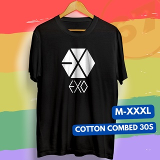 เสื้อยืด พิมพ์ลายศิลปินเกาหลี Kpop EXO ขนาด M L XL XXL XXXL มีสีดํา สีขาว สําหรับผู้ชาย