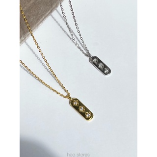 [all silver 925] hoo.stores Triple Star Pendant Chain Necklace (Rhodium/18k gold plated) สร้อยคอพร้อมจี้ดาวเงินแท้