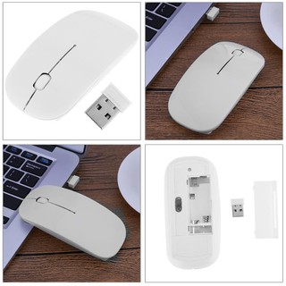 เมาส์ไร้สาย 2.4 G Optical Mouse สีฟ้าและสีขาว