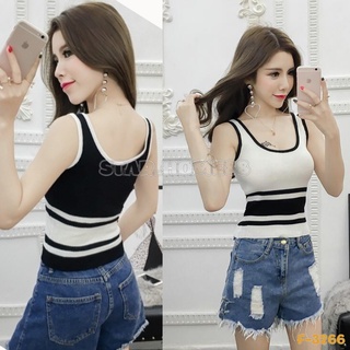 🔥พร้อมส่ง🔥 F-3266 เสื้อแขนกุดไหมพรหมคอวี เสื้อกล้ามไหมพรม