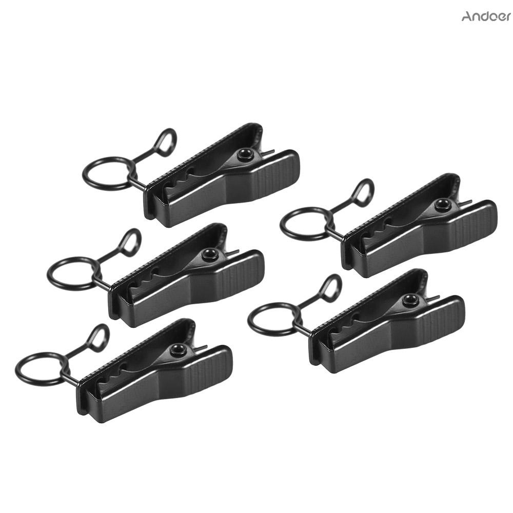 Andoer EY-J03 คลิปหนีบไมโครโฟน แบบมีสาย ขนาด 6 มม. 5 ชิ้น