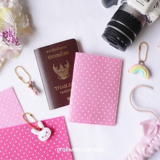 Polkadot/heart printed passport cover ปกพาสปอร์ตลายจุด/หัวใจ