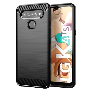 เคสโทรศัพท์มือถือ TPU นิ่ม คาร์บอนไฟเบอร์ พิมพ์ลาย สําหรับ LG K41S K51S K61 G8X V50S V60 V50