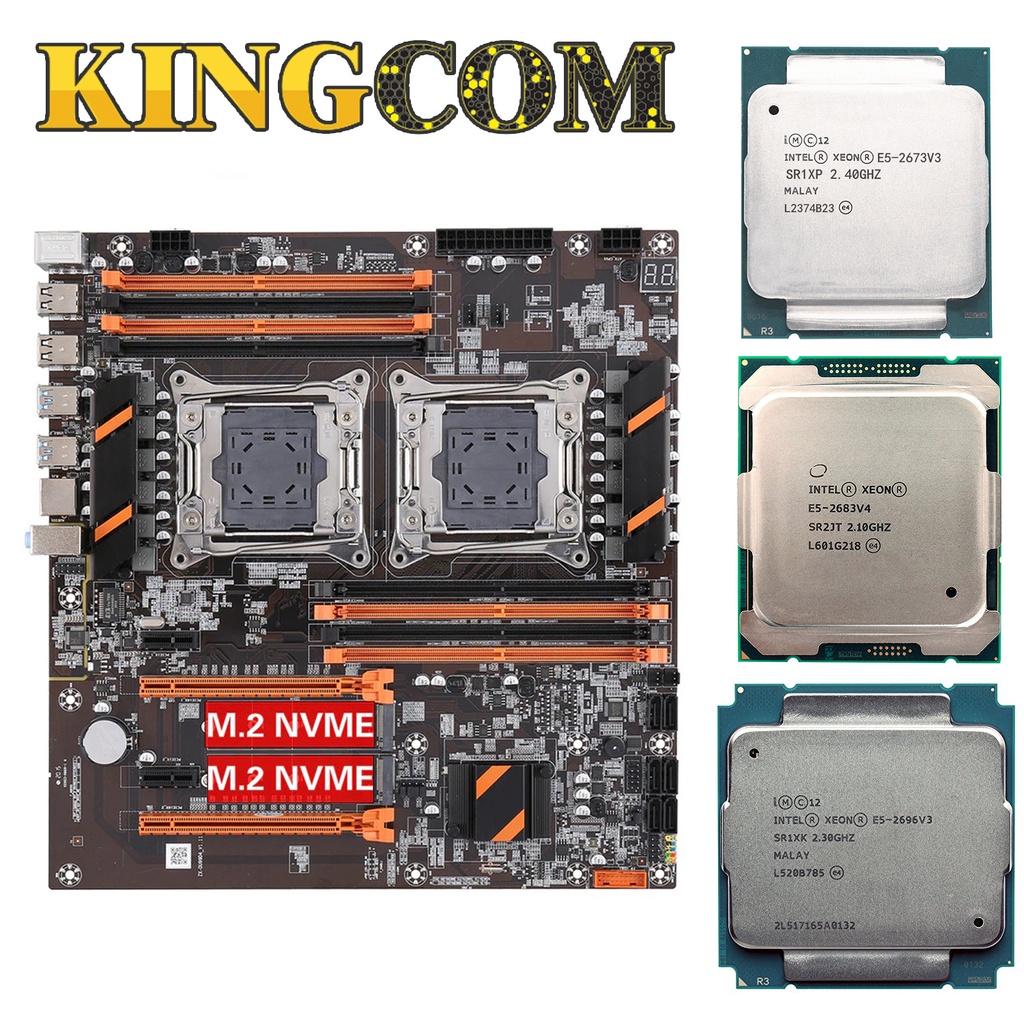 เมนบอร์ด X99Dual พร้อม CPU สำหรับประกอบเครื่อง X99 LGA 2011-3 Xeon E5-2660V3 E5-2690V3 E5-2695V3 E5-2696V3 E5-2676V4
