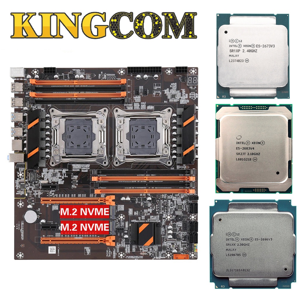 เมนบอร์ด X99Dual พร้อม CPU สำหรับประกอบเครื่อง X99 LGA 2011-3 Xeon E5-2660V3 E5-2690V3 E5-2695V3 E5-